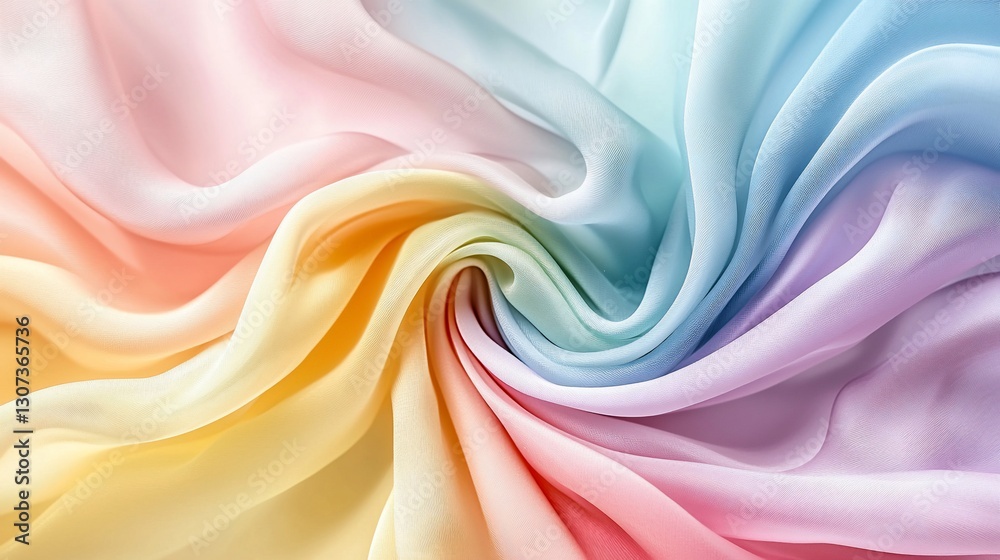 Colorful fabric folds, vibrant ombre, smooth texture, closeup view, fashion material display Colorful fabric folds, vibrant ombre, smooth texture, closeup view, fashion material display