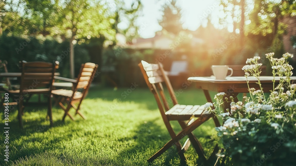 Serene Backyard Oasis: Sunset Garden Relaxation Serene Backyard Oasis: Sunset Garden Relaxation