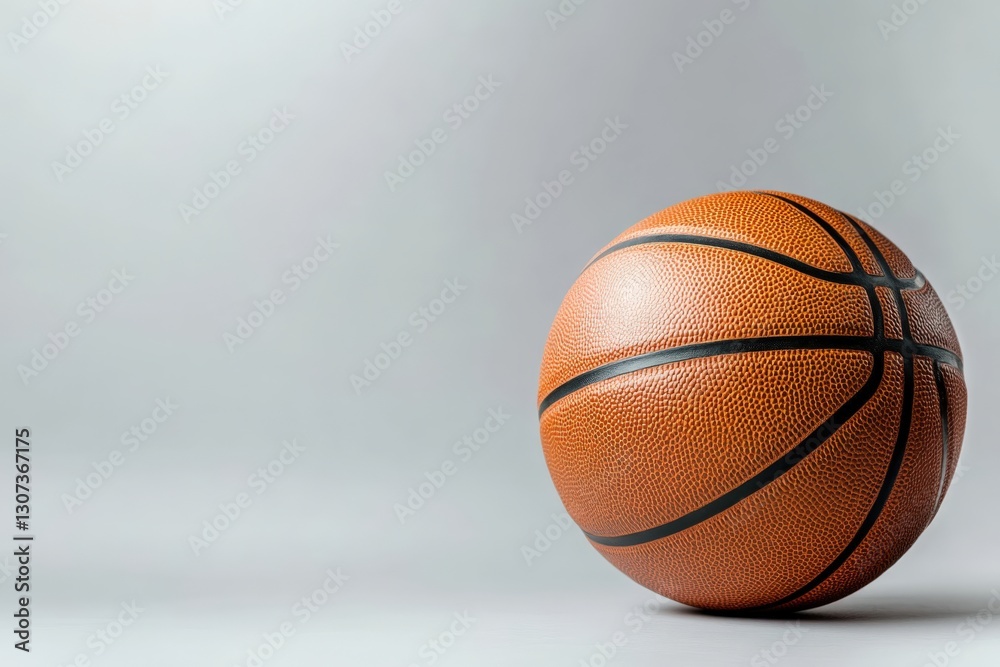 Obraz premium Classic orange basketball resting on gray background