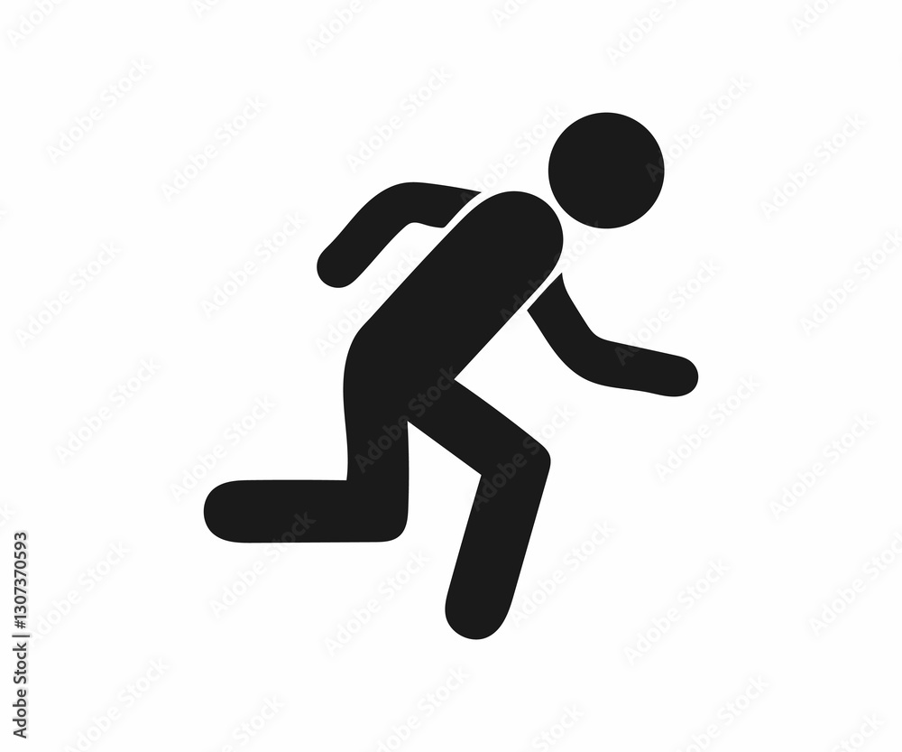 Simple black silhouette of a person running. Simple black silhouette of a person running.