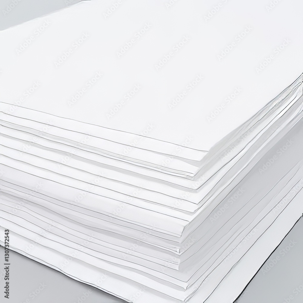 Stack of White Paper Sheets for Printing or Crafts