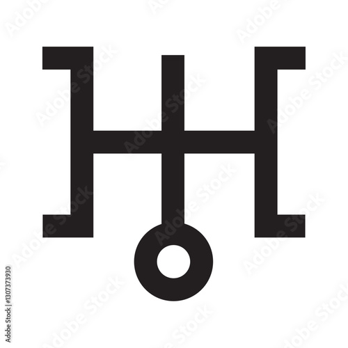 Uranus alchemy planet icon. Vector image