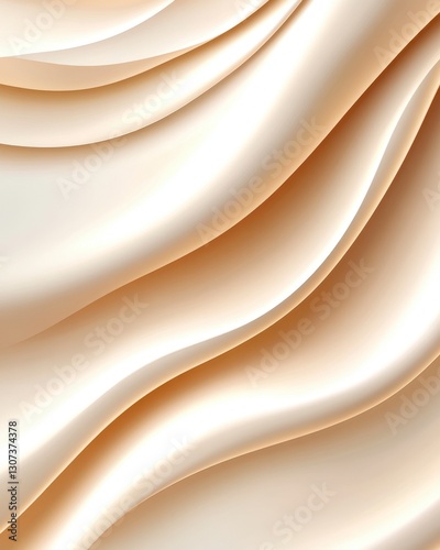 Cream Beige Fabric Waves Abstract Background Texture