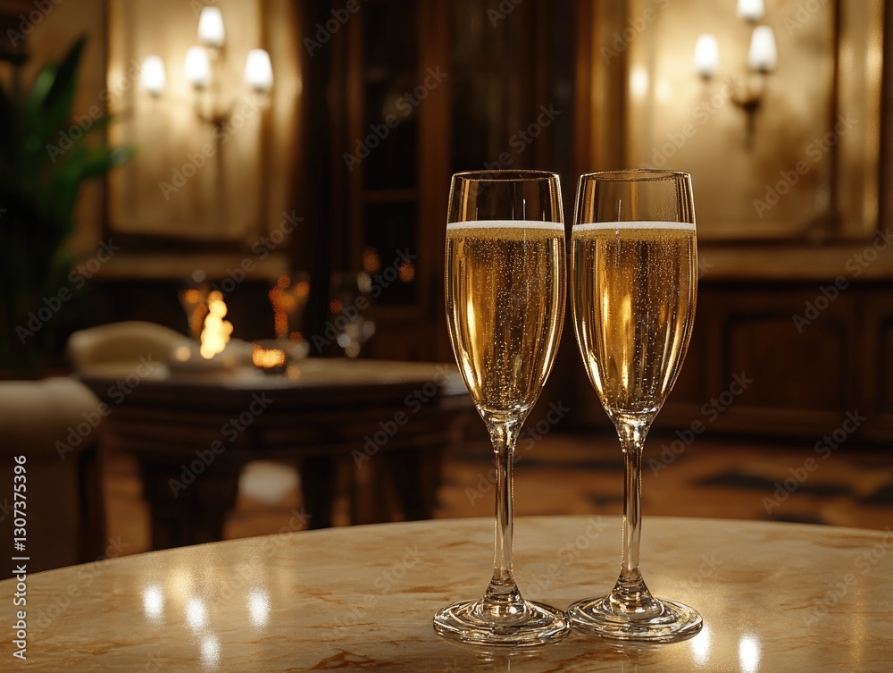 two champagne glasses filled with sparkling wine two champagne glasses filled with sparkling wine