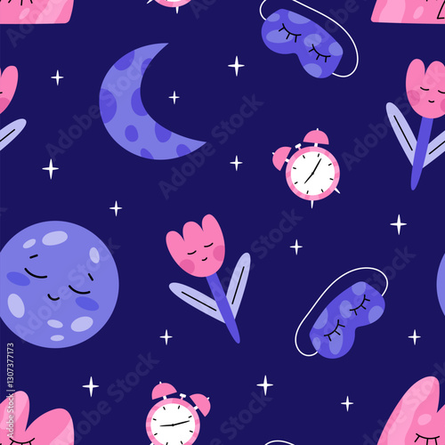 World Sleep Day seamless pattern