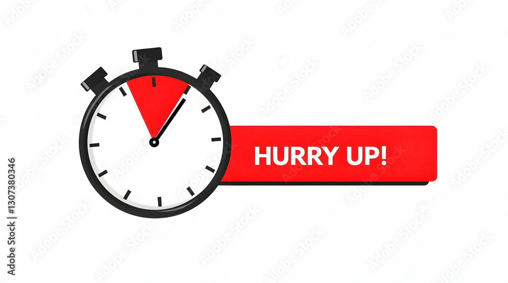 Stopwatch on white background with red Stopwatch on white background with red
