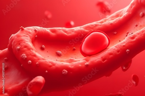 Red Blood Cells Flowing in the Bloodstream