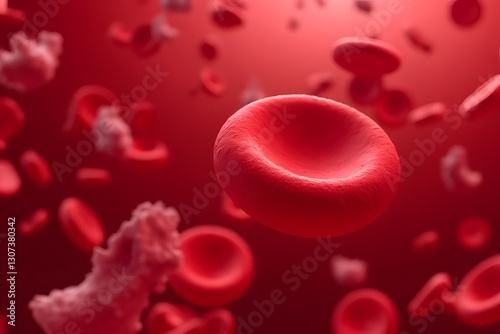 Red Blood Cells Flowing in the Bloodstream