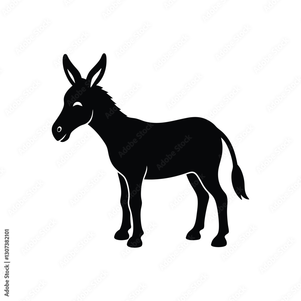 donkey silhouette isolated on white donkey silhouette isolated on white