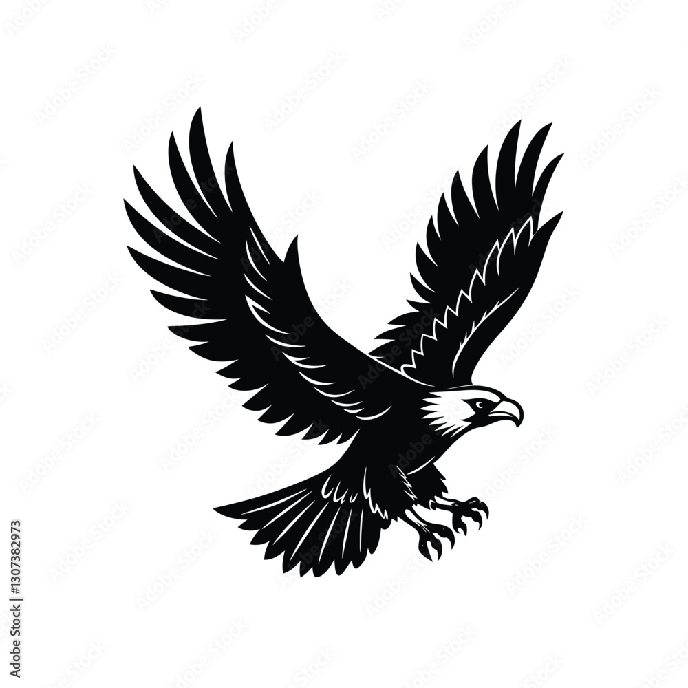 Flying Eagle Silhouette Vector Design Flying Eagle Silhouette Vector Design