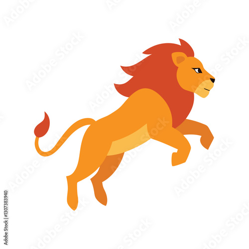  lion jumping  vector on white background