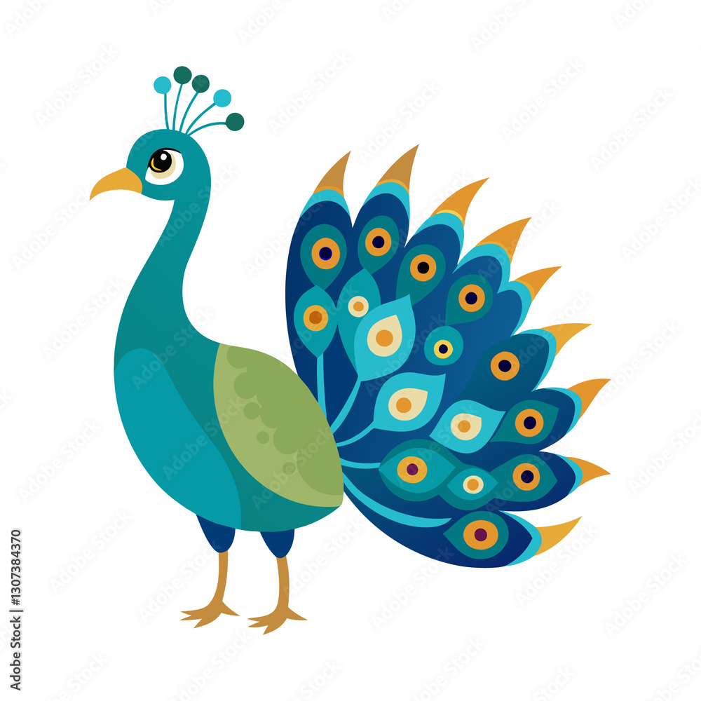 Naklejka premium peacock with feathers isolated on a transparent background