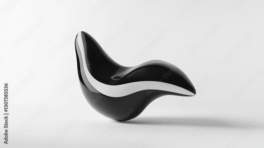 Abstract Black and White Chair Design on White Background Abstract Black and White Chair Design on White Background