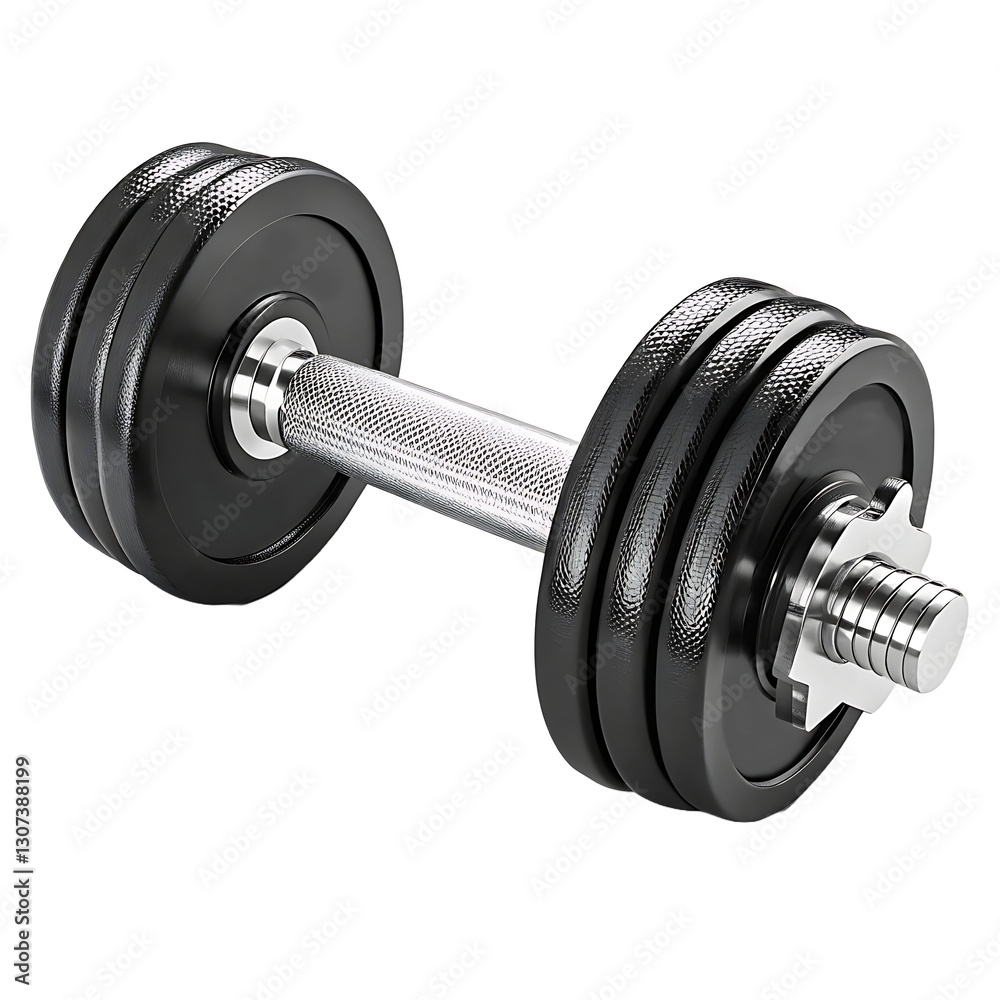 Naklejka premium Realistic Steel Dumbbell with Chrome Handle