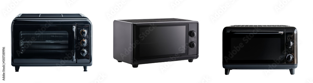 Fototapeta premium Isolated on white, a lone electric oven is depicted as a standard cooking appliance