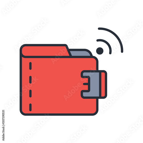 e wallet icon. vector.Editable stroke.linear style sign for use web design,logo.Symbol illustration.