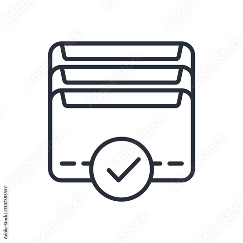 card holder icon. vector.Editable stroke.linear style sign for use web design,logo.Symbol illustration. photo