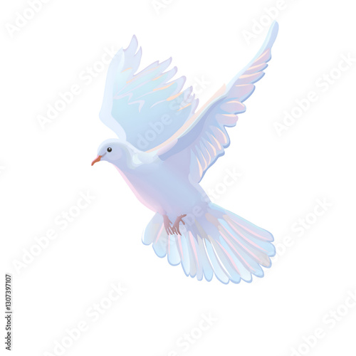 white pigeon flying