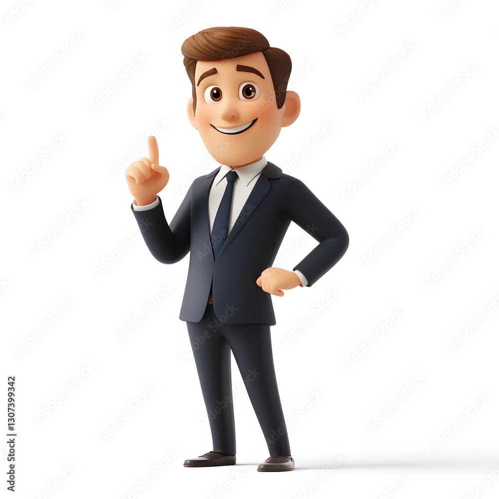 Cheerful Businessman Offering Ideas and Solutions with a Friendly Smile Cheerful Businessman Offering Ideas and Solutions with a Friendly Smile