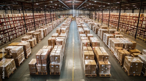 Spacious Warehouse Filled with Packages