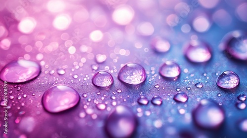 Vibrant water droplets, bokeh, purple, blue, abstract background. Use for wallpaper, screensaver