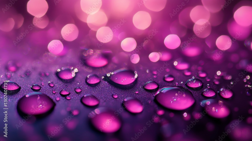 Close up water drops purple bokeh background Close up water drops purple bokeh background