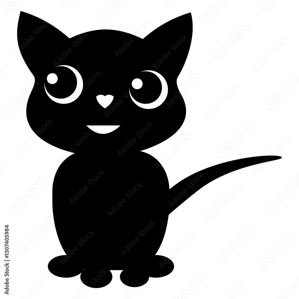 Obraz premium black cat cartoon
