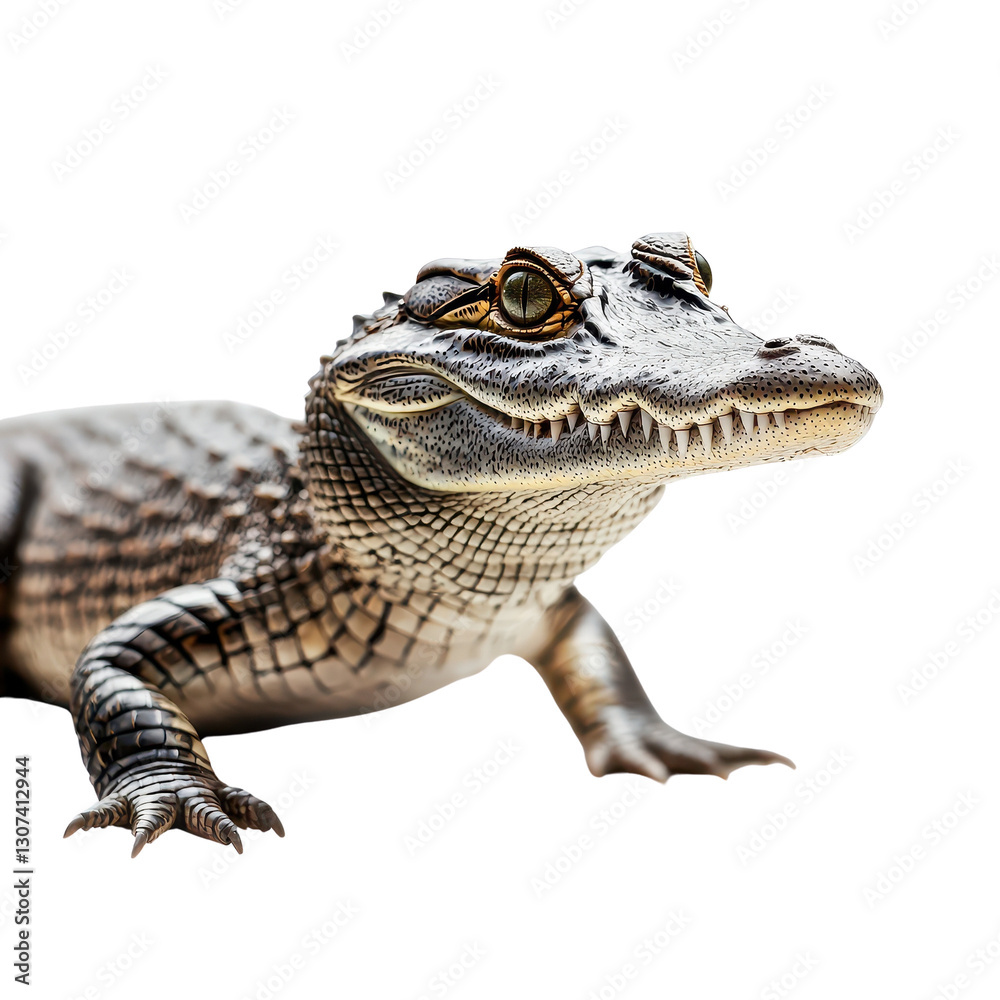 Fototapeta premium Close-up of a crocodile with stylish glasses