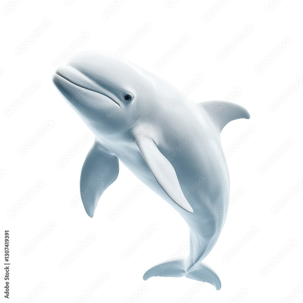 Obraz premium Realistic illustration of a playful beluga whale