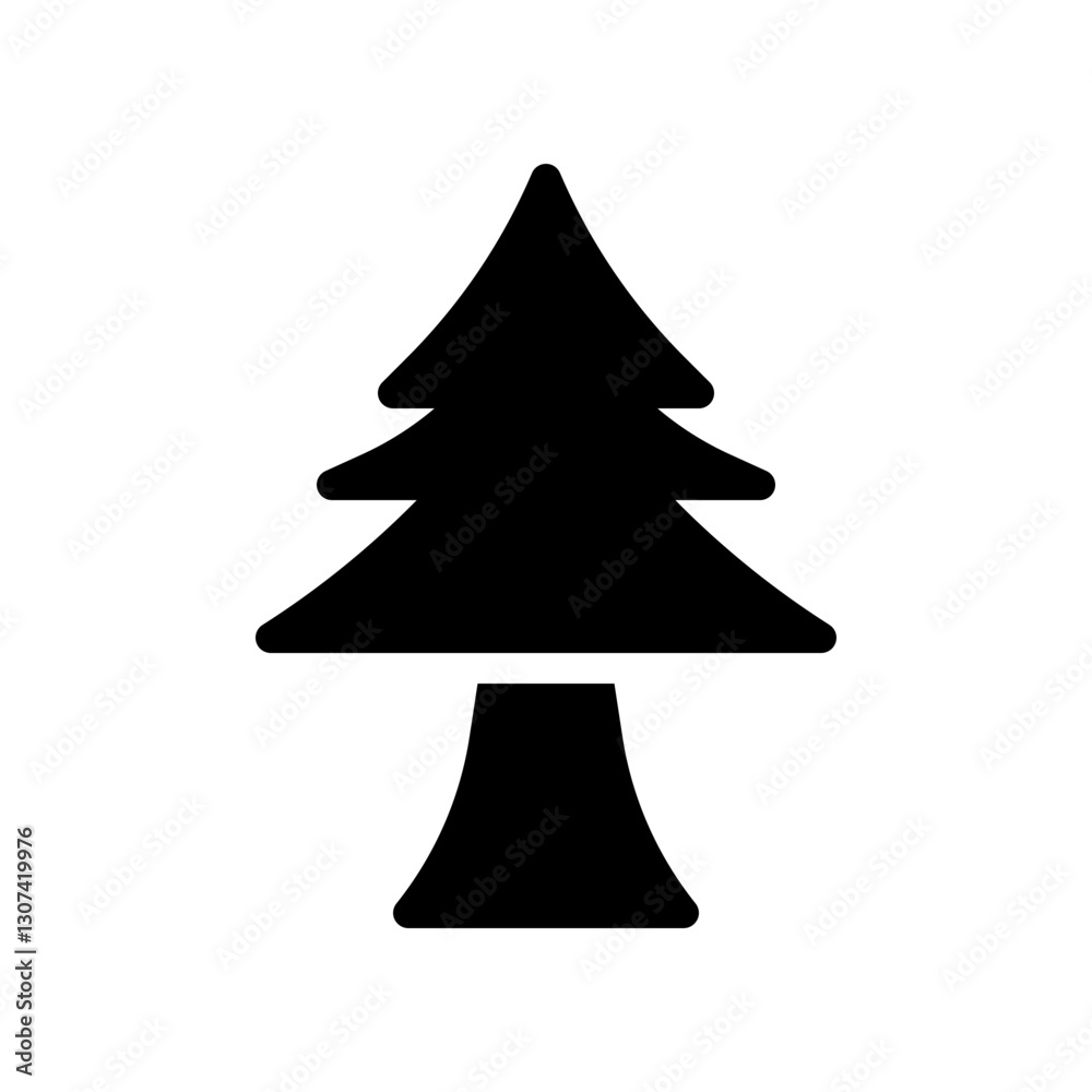 Fototapeta premium Christmas tree glyph icon