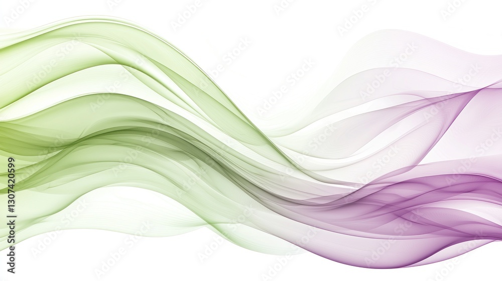 Colorful flowing abstract ribbons in a gradient pattern on white background Colorful flowing abstract ribbons in a gradient pattern on white background