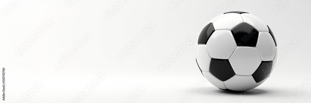 Soccer ball with clean design on a white backdrop, equipment, sports gear