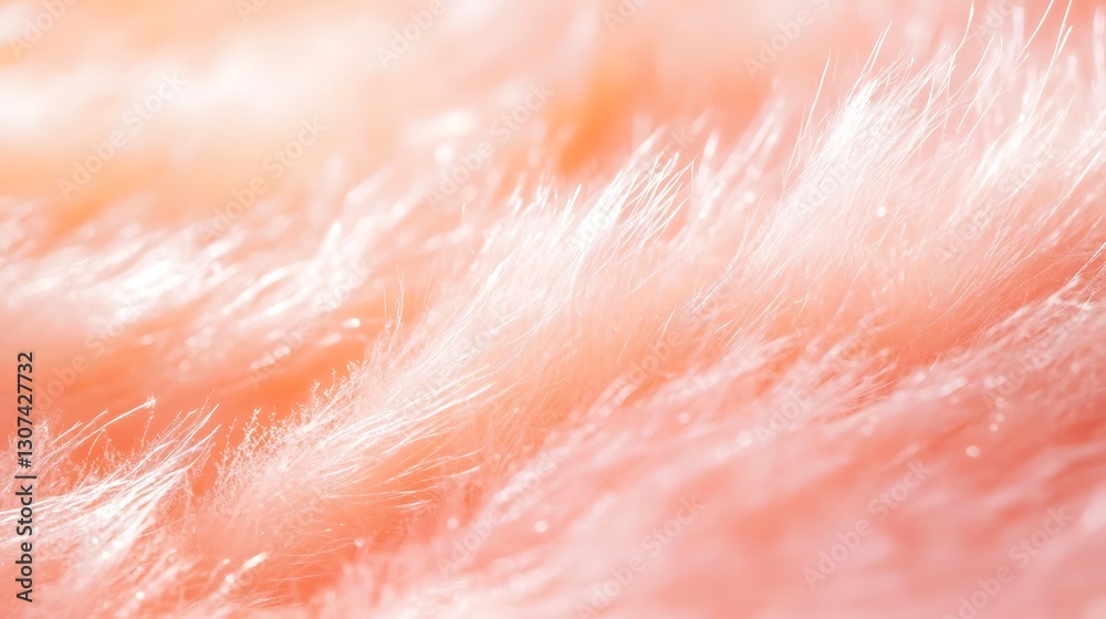 Fototapeta premium Close-up of skin texture with peach fuzz, soft light, shiny and glossy, pastel colors, detailed and hyper-realistic macro photography.