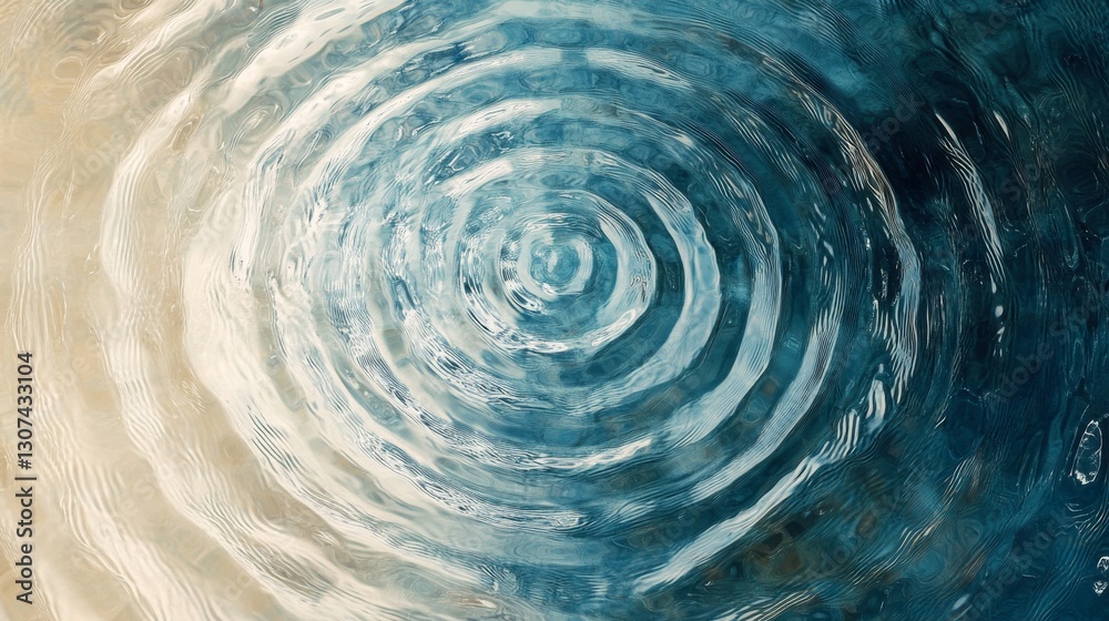 Fototapeta premium Concentric circular ripples spread across the water surface beautifully