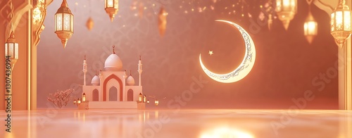 Islamic greeting Eid Mubarak cards for Muslim Holidays.Eid-Ul-Adha festival celebration.Arabic Ramadan Lantern .Decoration lamp