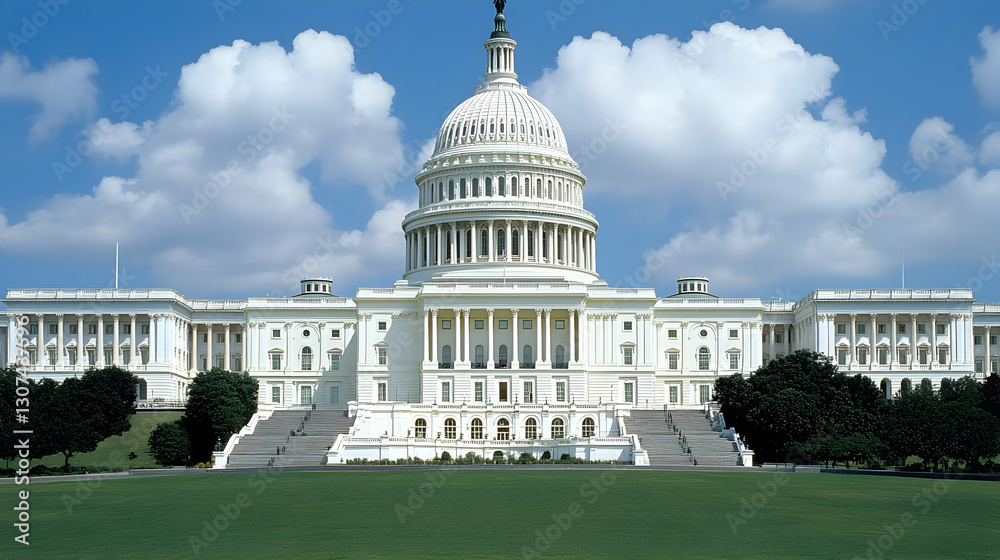 Fototapeta premium US Capitol building, sunny day, Washington DC