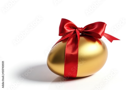 Gold Egg with Red Ribbon
