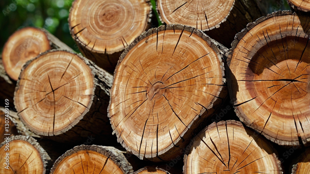 Refined Timber: Macro View of a Smooth Log Wall with Rich Wooden Textures. Generative Ai Refined Timber: Macro View of a Smooth Log Wall with Rich Wooden Textures. Generative Ai