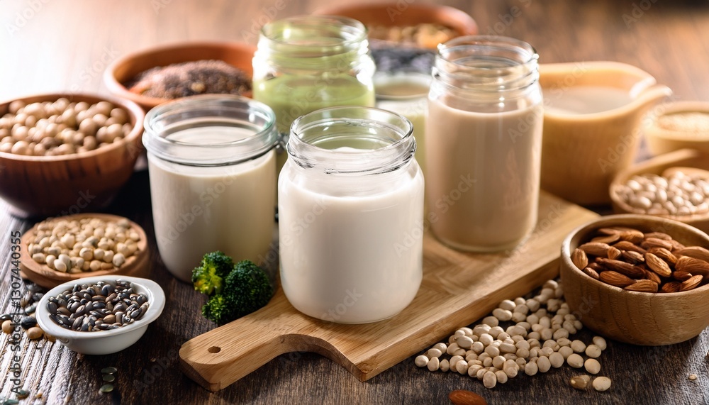 assortment of non diary plant based milk assortment of non diary plant based milk