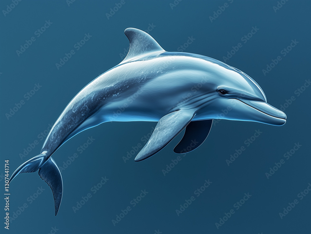 Obraz premium Dolphin Isolated on a Solid Color Background