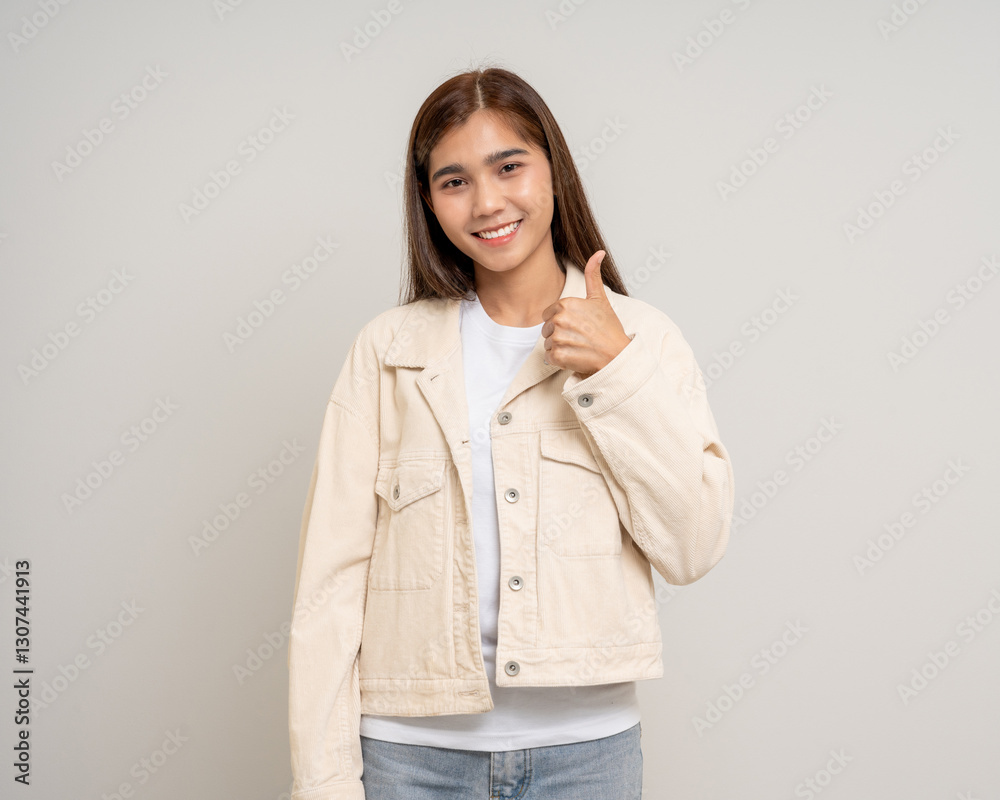 Beautiful smiling happy young asian woman age around 25. Charming female lady standing pose on isolated white background. Asian woman people confident with backdrop. Beautiful smiling happy young asian woman age around 25. Charming female lady standing pose on isolated white background. Asian woman people confident with backdrop.