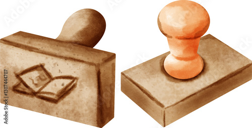 Billede på lærred watercolor stamper