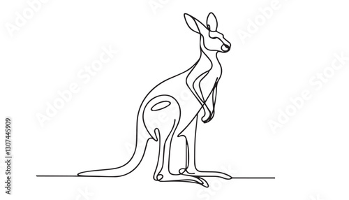 Continuous one single minimal line drawing Macropods