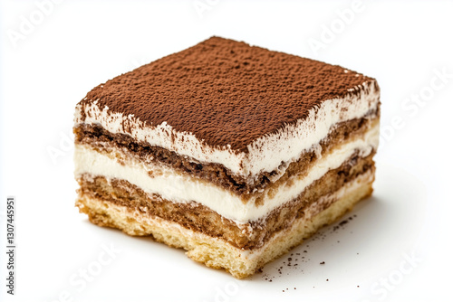 Tiramisu Dessert Isolated on a White Background