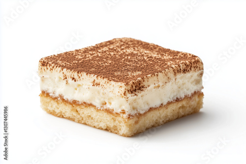 Tiramisu Dessert Isolated on a White Background