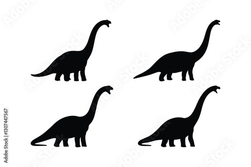 Dinosaur Silhouette Vector Illustration Clipart