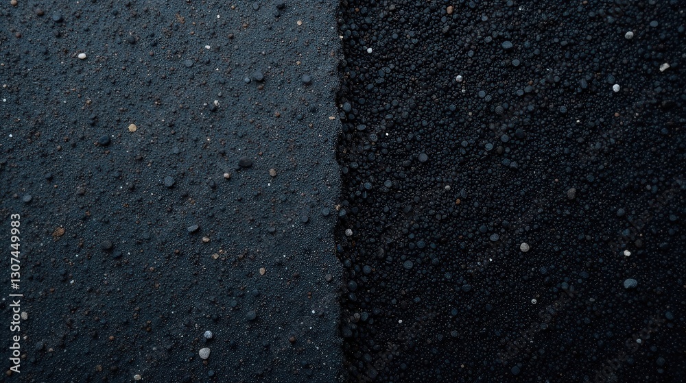 Fototapeta premium A Dramatic Contrast Two Shades of Dark Granular Surface Divided by a Thin Line