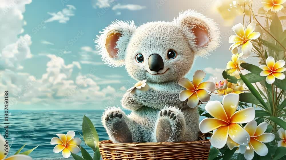little cartoon koala. Selective focus