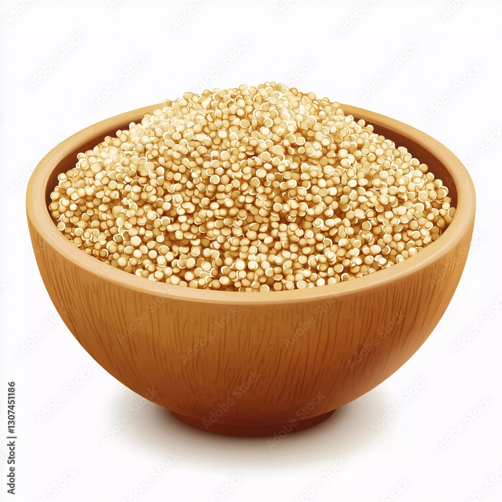 Natural quinoa grains in a wooden bowl showcasing healthy food options for nutritious meals Natural quinoa grains in a wooden bowl showcasing healthy food options for nutritious meals