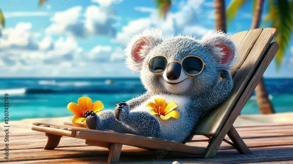 little cartoon koala. Selective focus